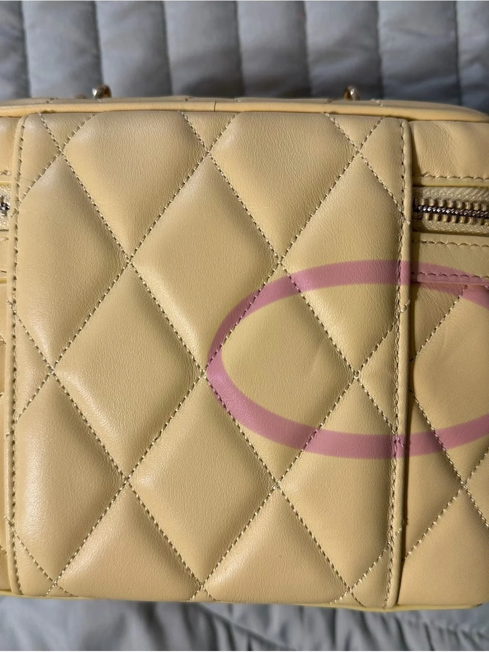 kate spade Quilted Lemon Yellow Top-Handle Cosmetic Case - Picture 5 of 14
